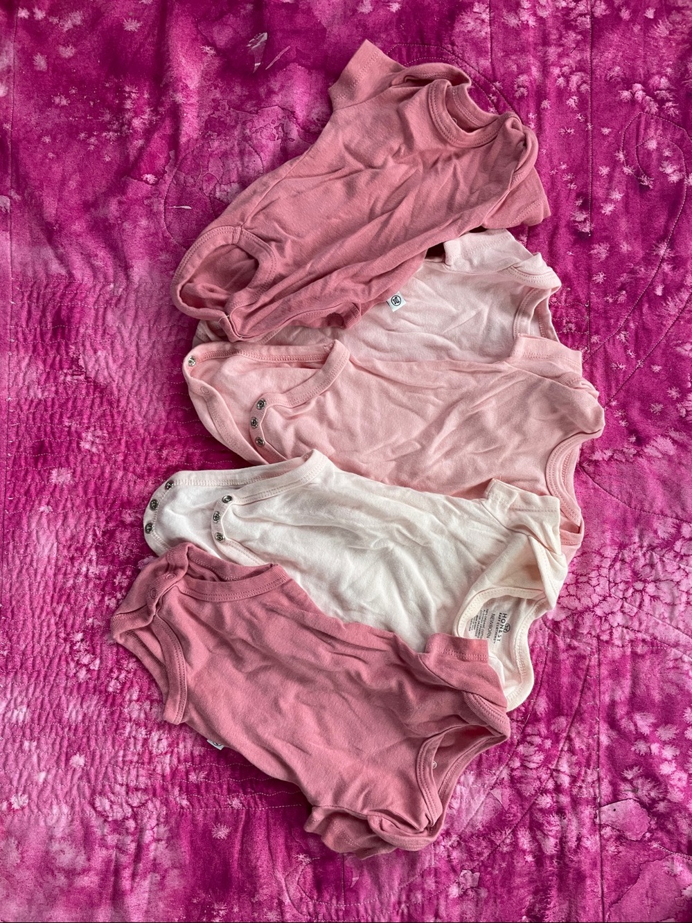 5 Honest Baby Clothing Brand short sleeve onesies for Newborn pink shades